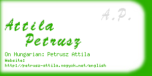 attila petrusz business card